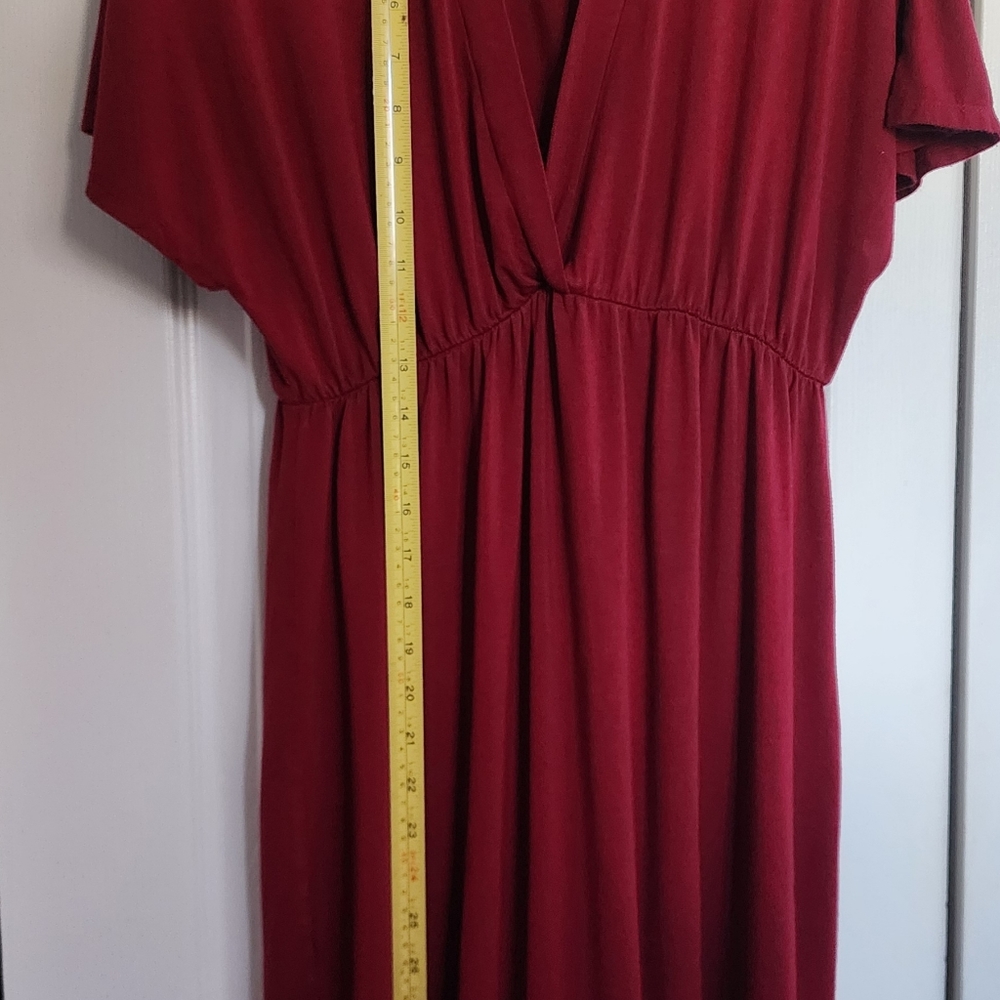 NWOT Flirty Red Summer Dress with loose bell dolman sleeves - Picture 3 of 5